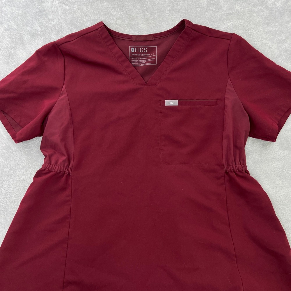 FIGS Maternity Scrub Set L/XL Burgundy Women Medical Jogger Uniform Set - Picture 5 of 16